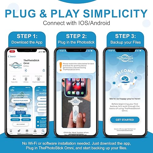 Miniatura 5 de ThePhotoStick Omni - Memoria USB de 32 GB y copia de seguridad de fotos y videos para iPhone, Android, Mac y PC, conexión multipuerto para almacenar