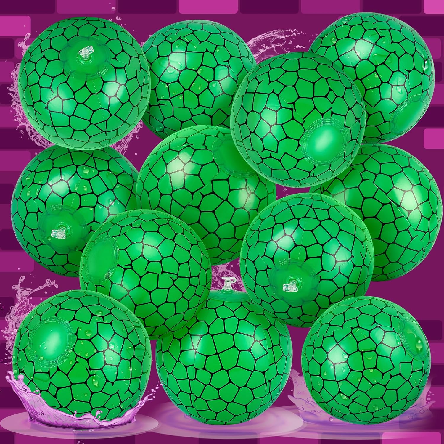 24 Pack Turtles Themed Beach Balls - 6 Inches Inflatable Floating Balls for Birthday Party Decorations, Summer Pool and Beach Game, and Bulk Birthday Party Favors
