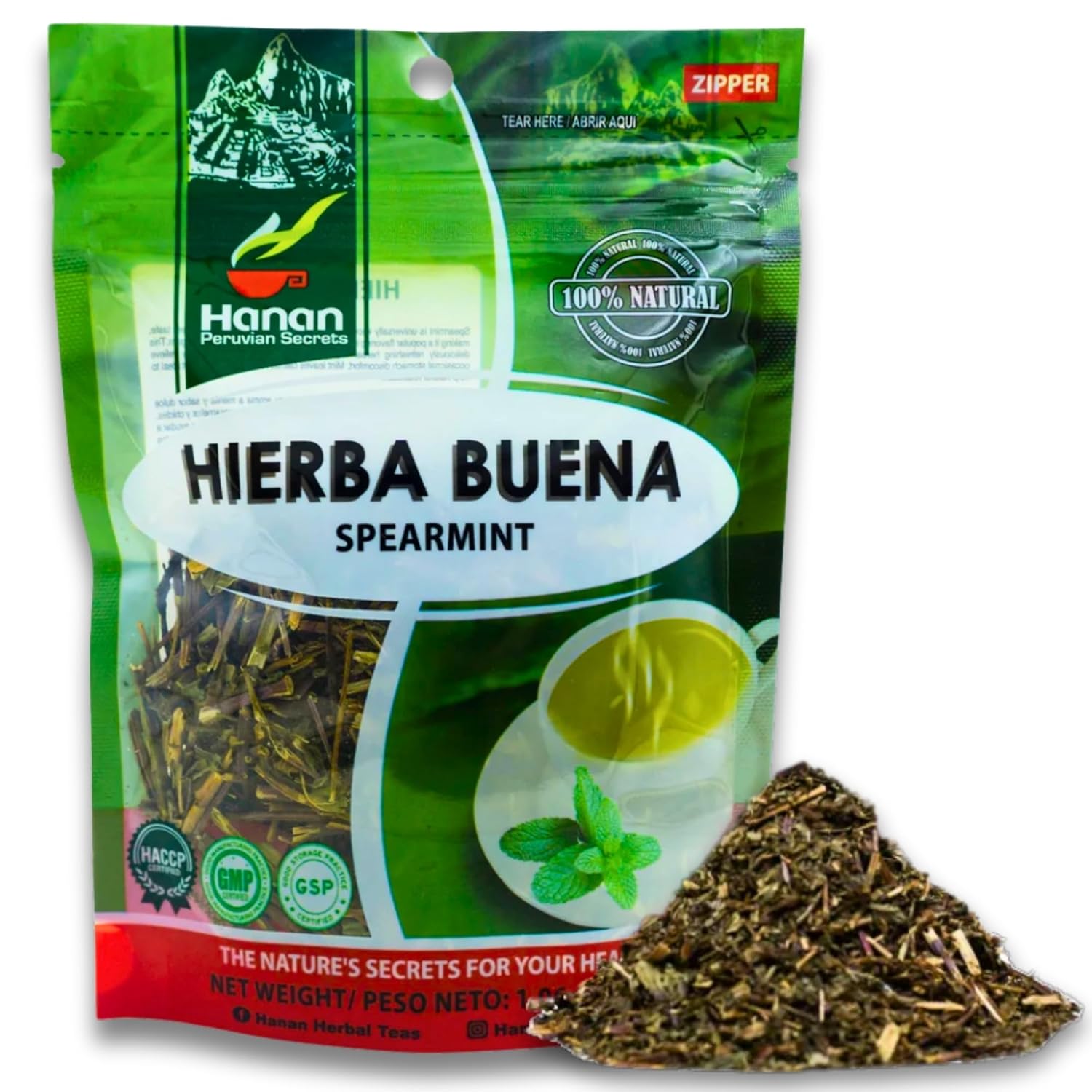 Amazon.com : Hanan Spearmint Tea Loose Leaf (Hierba Buena) 1.1 oz (30 g ...