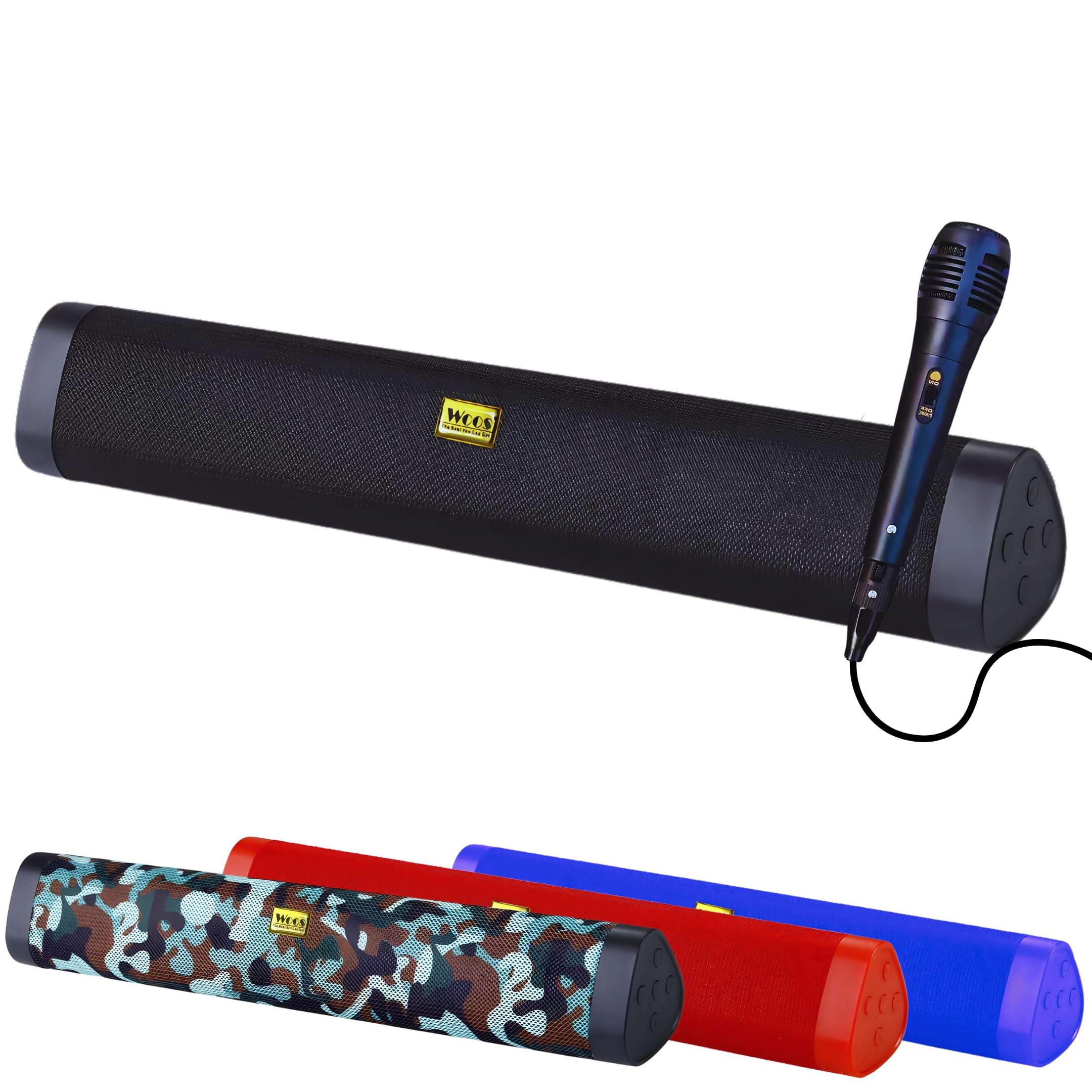 Tri Fusion Soundbar Bluetooth 5.0 FM Radio Wired Mic Aux/USB/TF Inputs Rechargeable Portable Stylish Design(Multicolour)-picture-28