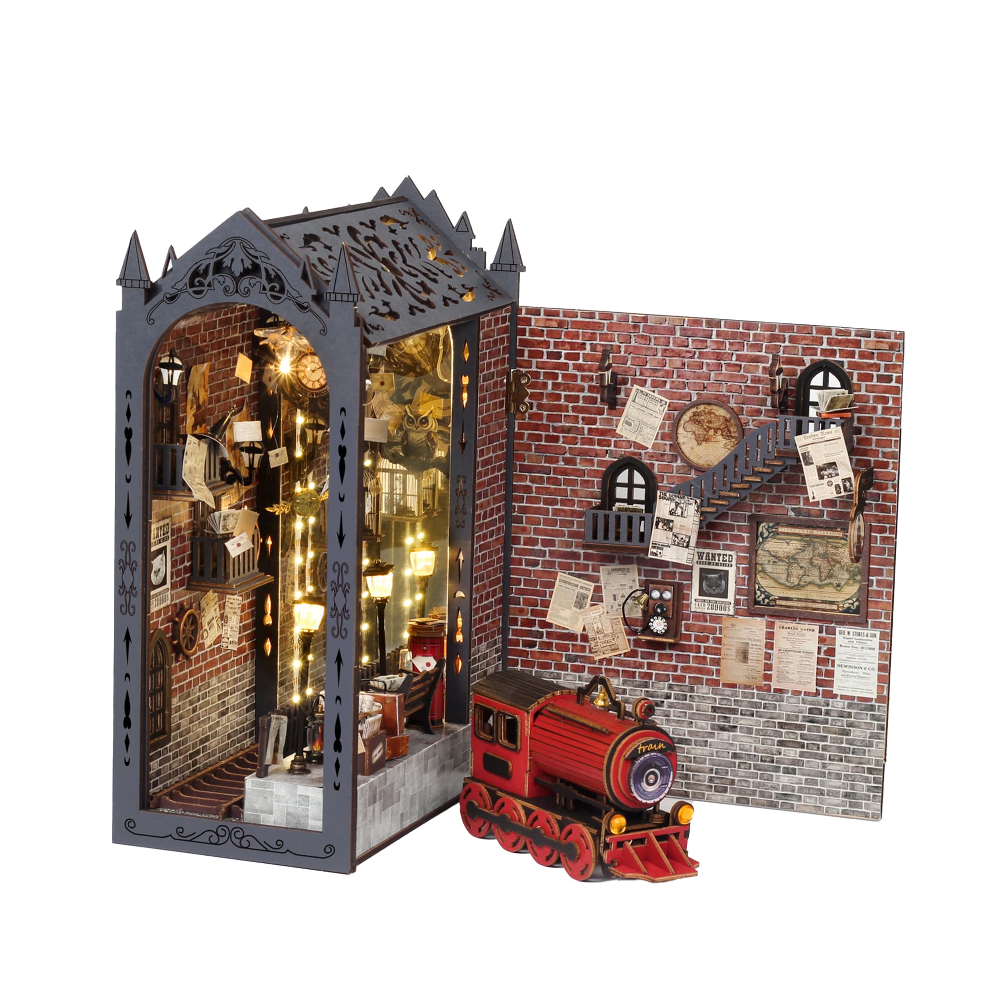 Amazon.com: suruim DIY Book Nook Kit Bookend Puzzle Miniature Nook