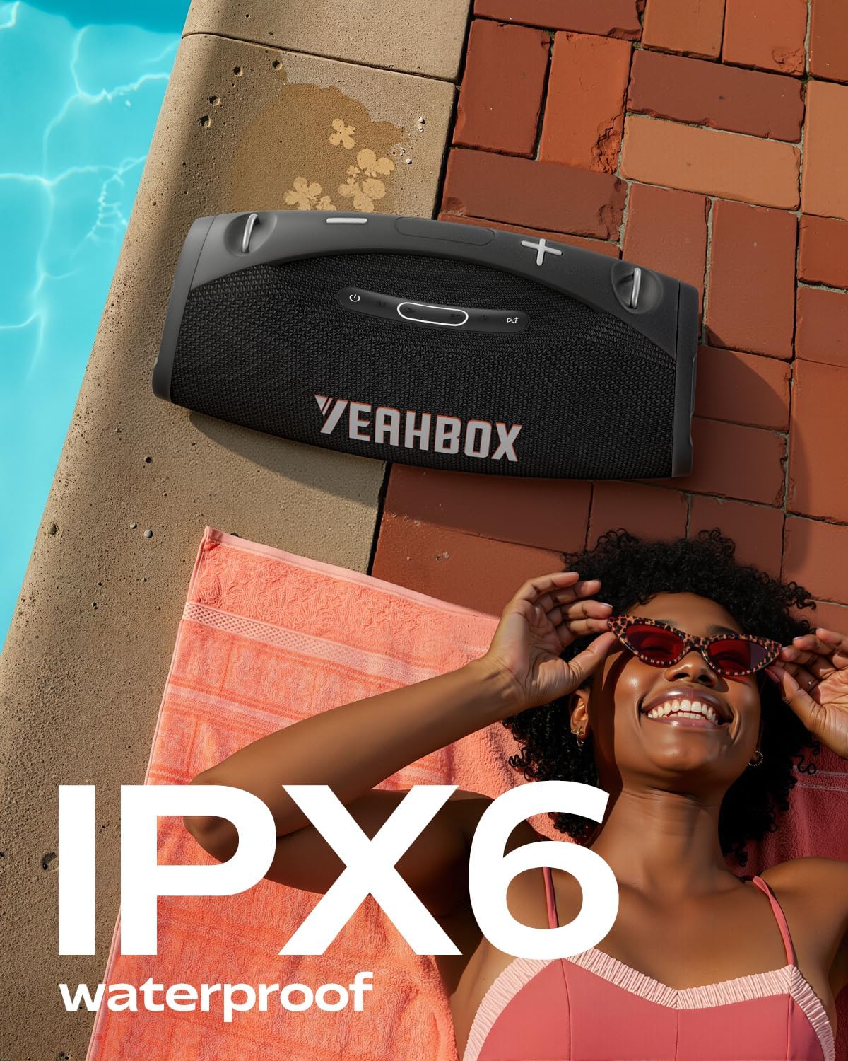 X-Boom X 120W Portable Bluetooth Speaker with Dual Wireless Microphones, HiFi Sound, DSP Tuning, 20000mAh Battery, TWS Pairing, IPX6 Waterproof, Party Speaker for Outdoor & Home - Image 7