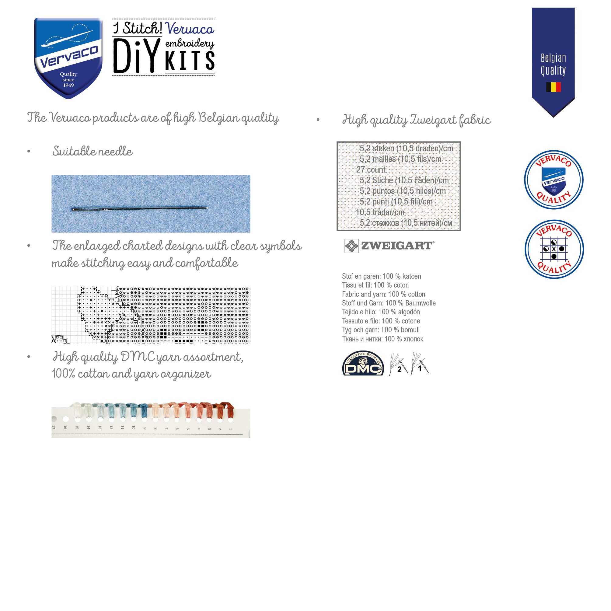 VERVACO Haft Krzyżykowy Liczony Zestaw Obraz do Haftu DEKOROWANIE NA ŚWIĘTA Zrób to Sam Zestaw Kreatywny dla Dorosłych 37 x 29 cm Dekoracja Ścienna DIY Cross Stitch Kit