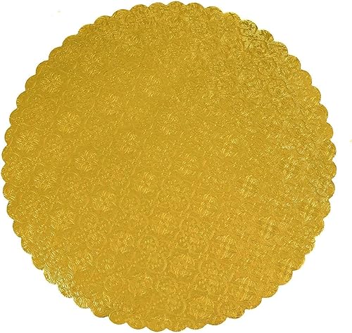 O'Creme Gold-Top - Tabla redonda festoneada para pasteles y repostería de 332 pulgadas de grosor, 14 pulgadas de diámetro, paquete de 10