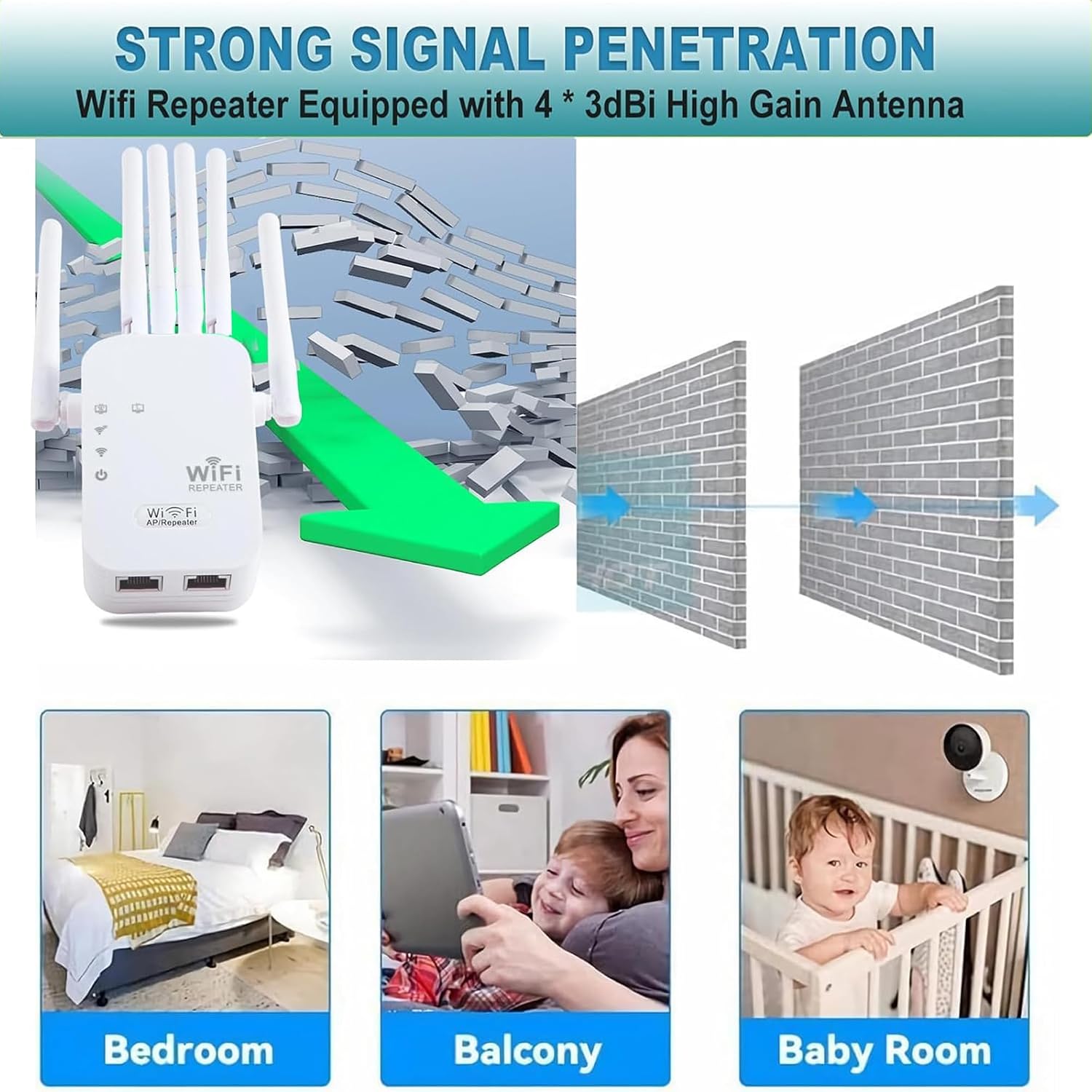 WiFi Extender, 2026 Fastest WiFi Booster 1200Mbps Dual Band (5GHz/2.4GHz) WiFi Extenders Signal Booster for Home, WiFi Repeater with Ethernet Port Covers up to 5000sq. ft