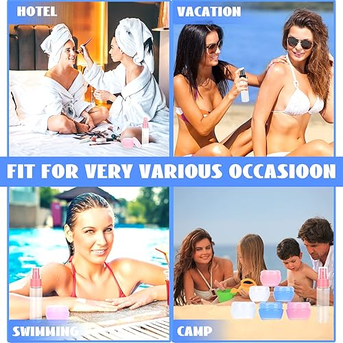 Miniatura 5 de 15 tarros de viaje para cremas, recipientes de tamaño de viaje para artículos de tocador, aprobados por la TSA, accesorios de viaje a prueba de