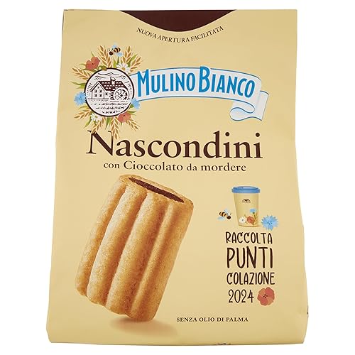 Mulino Bianco Biscotti Frollini Nascondini con Cioccolato, Colazione Ricca di Gusto - 600 gr