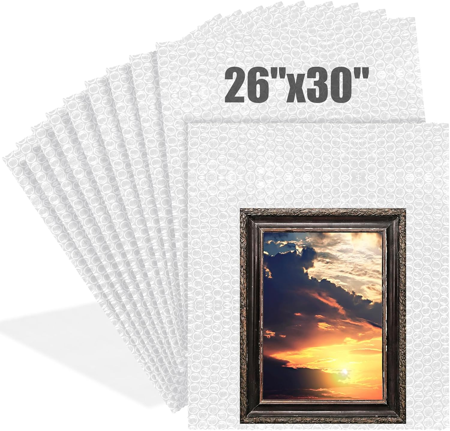 Dunzoom 10 Pack 26 * 30 Inch Extra Large Bubble Pouches Clear Bubble Pouch Wrap Bags for Packing Shockproof Cushioning Wrap Bag for Shipping Moving Fragile Dishes China Plates Painting Fragile Items
