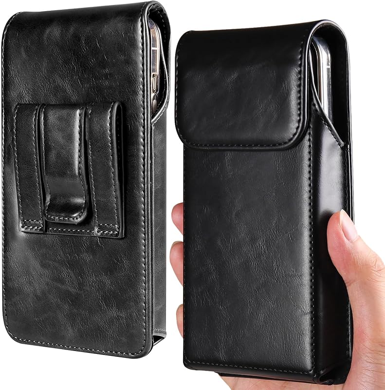 Phone Belt Case for Samsung Galaxy S26 Ultra S25 Ultra S24 Ultra S23 Ultra S22 Ultra 5G, Motorola Moto G Stylus 5G Moto G Play 5G Universal Cell Phone Pouch for Smartphone, Black-XX-Large