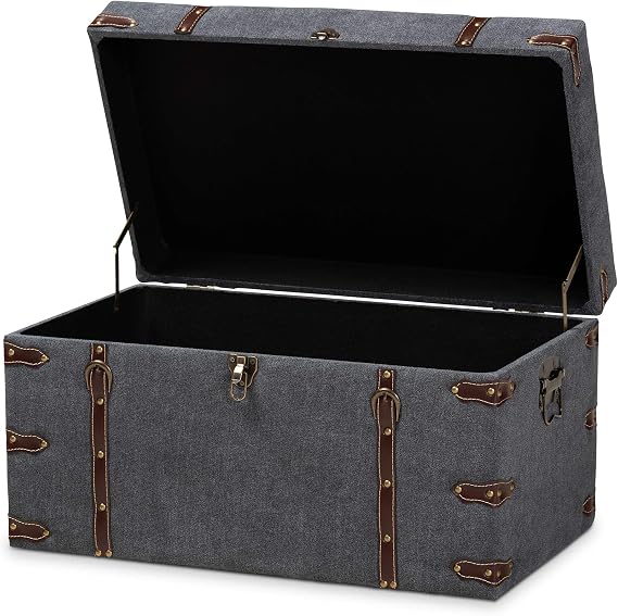 Baxton Studio Ottomans, Grey/Brown