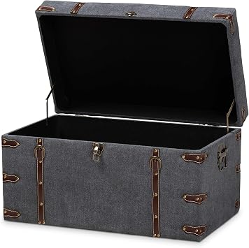 Baxton Studio Ottomans, Grey/Brown