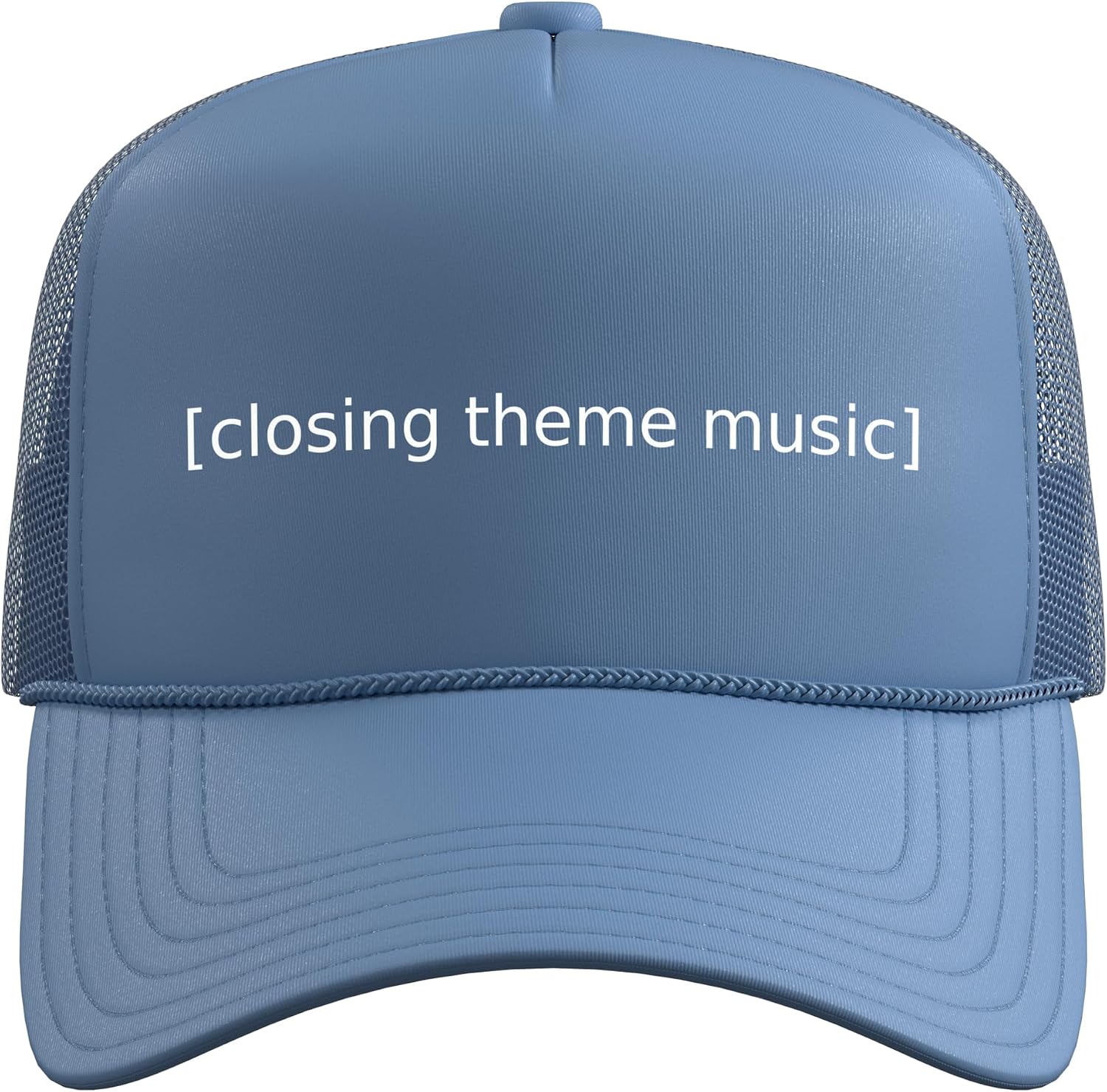 Closing Theme Funny Subtitle Music Movie Caption TV Web Show Trucker Hat with Adjustable Mesh Back image 2