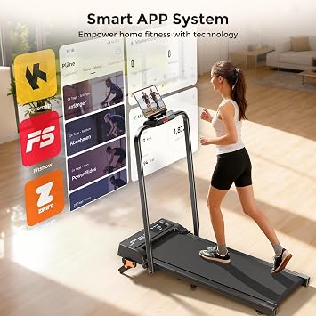Foldable Treadmill with 9% Incline, Smart Walking Pad Treadmills for Home Foldable, 2.5HP Under Desk Treadmill, 1-12 KM/H Running Pad with Handle, Remote& APP Control