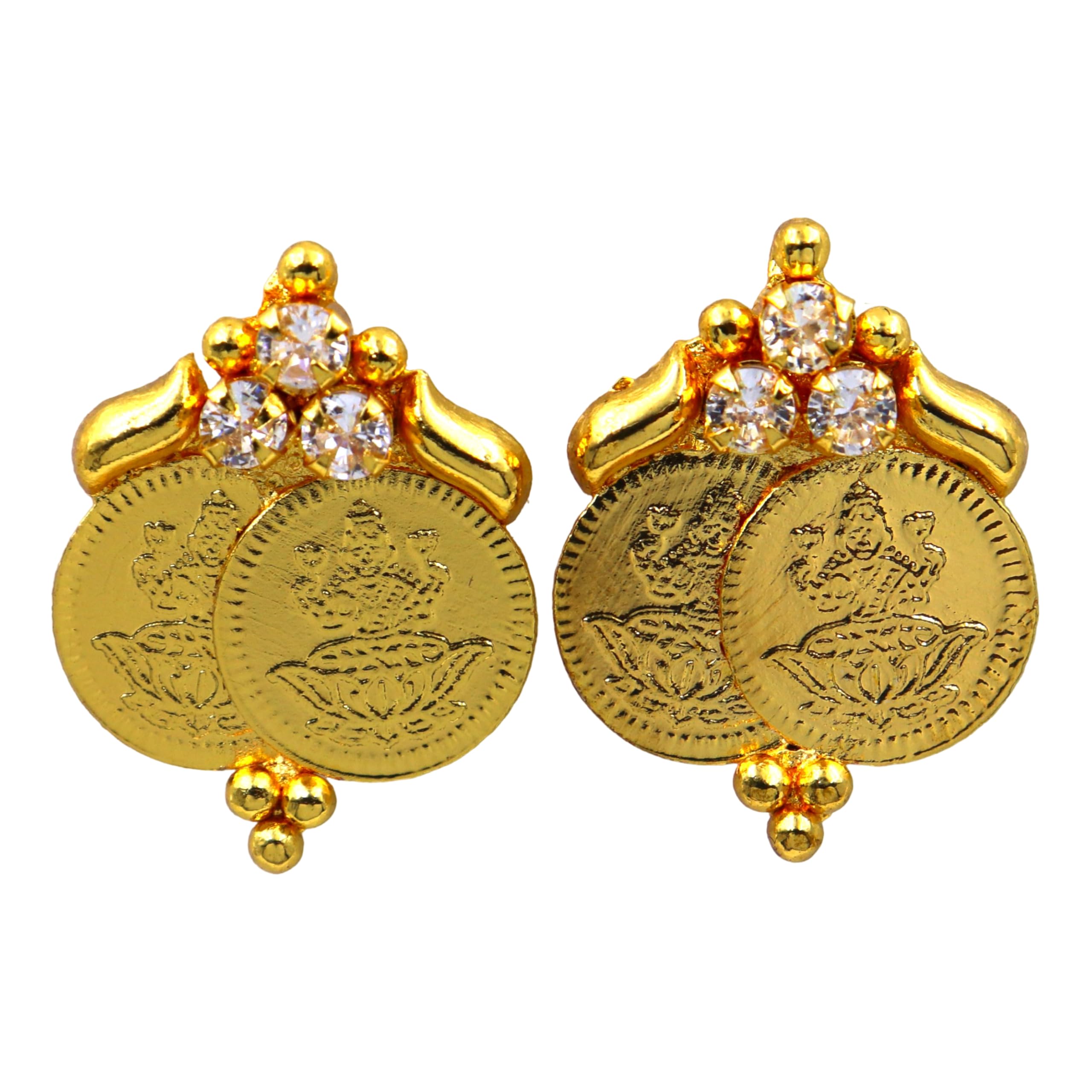 one gram gold plated fancy stud earring for women-picture-26