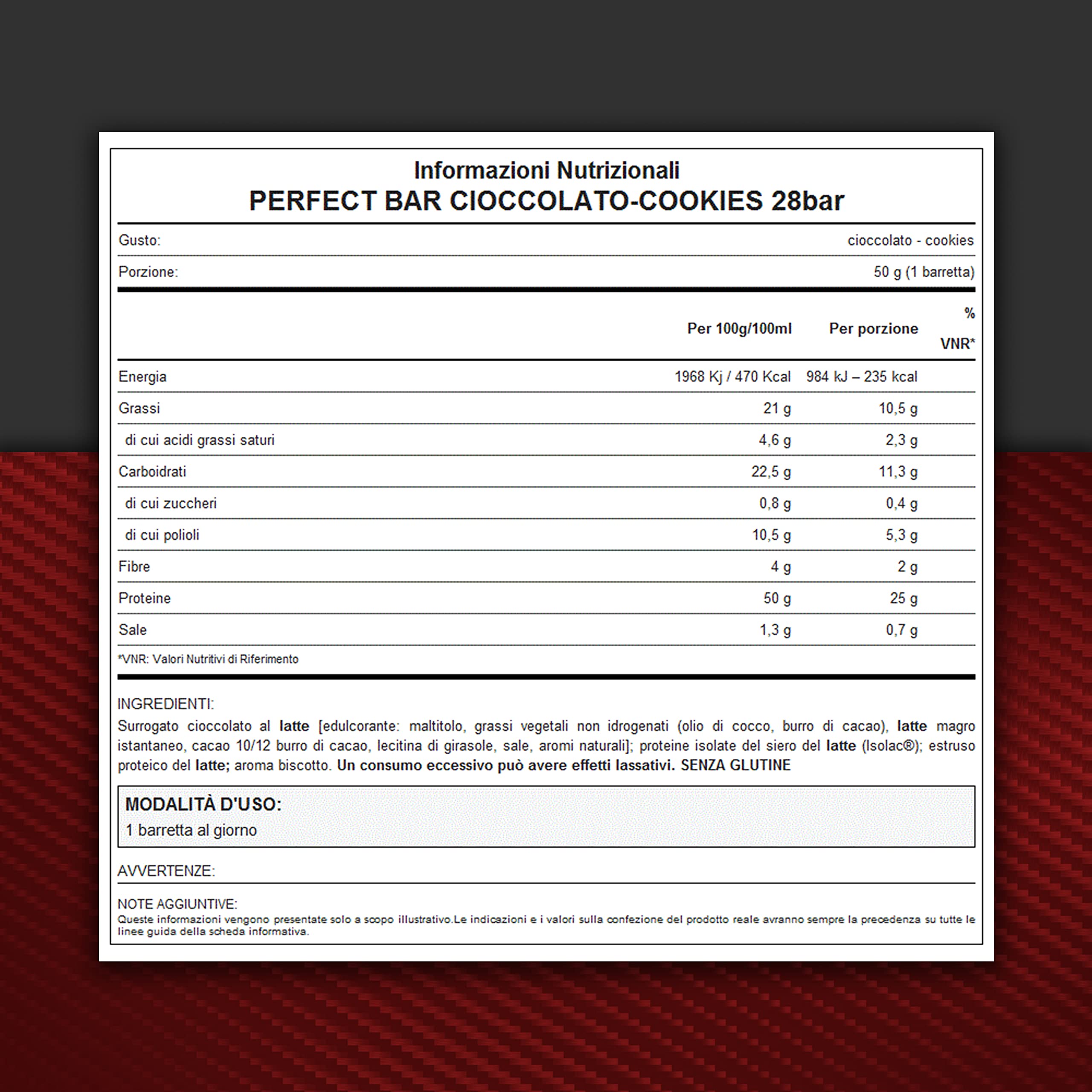 WHY SPORT PERFECT BAR – Juego de 28 barras de proteínas con proteínas aisladas – Snack de proteínas – Sabor Chocolate Cookie – 50 gr
