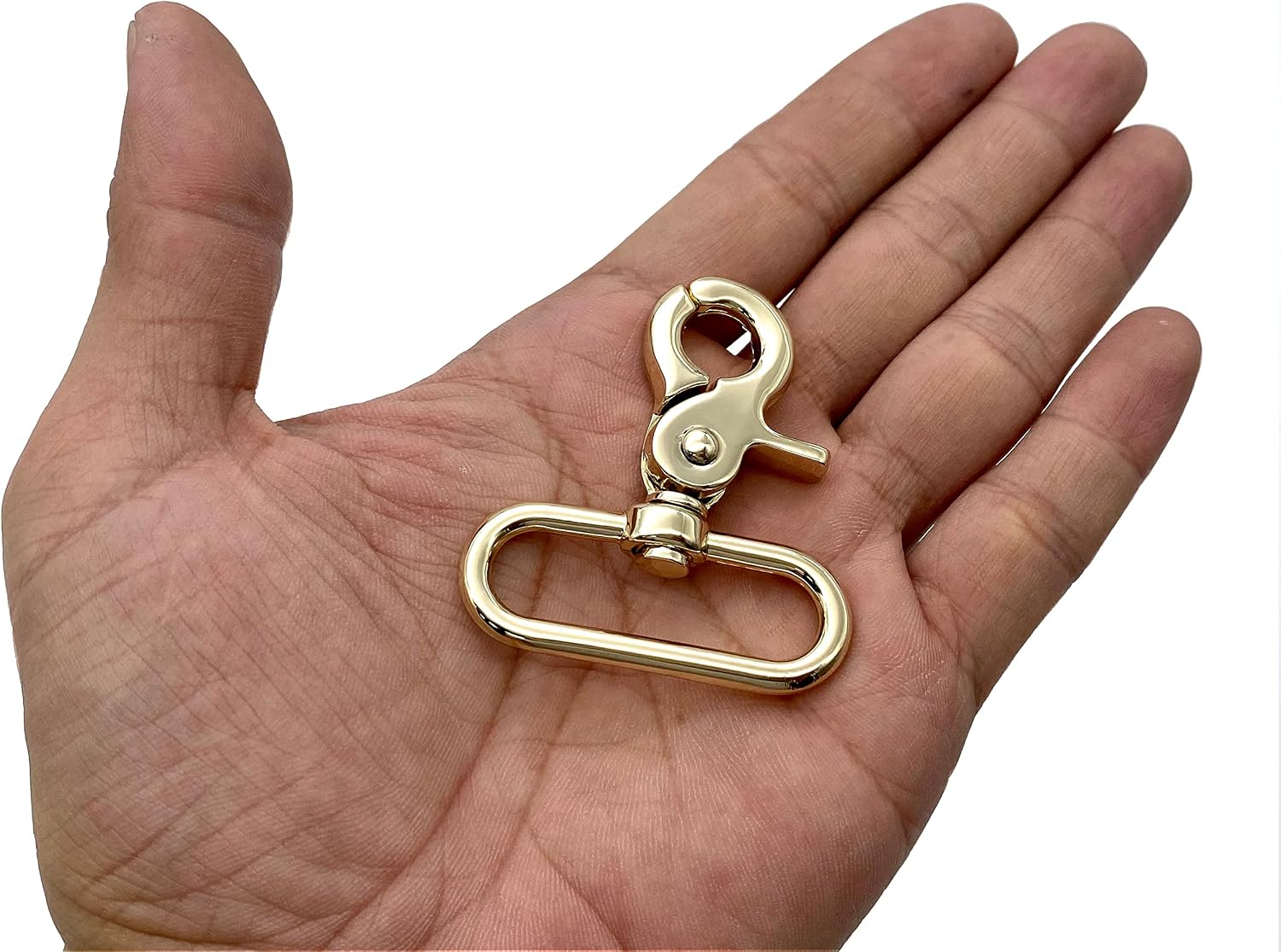 Lobster Claw Bolt Swivel Snap Hooks Clasp Lanyards Trigger Hook zinc alloying 1.5 Inch/38mm (Eye Size) 6 Pieces Light Gold AB40