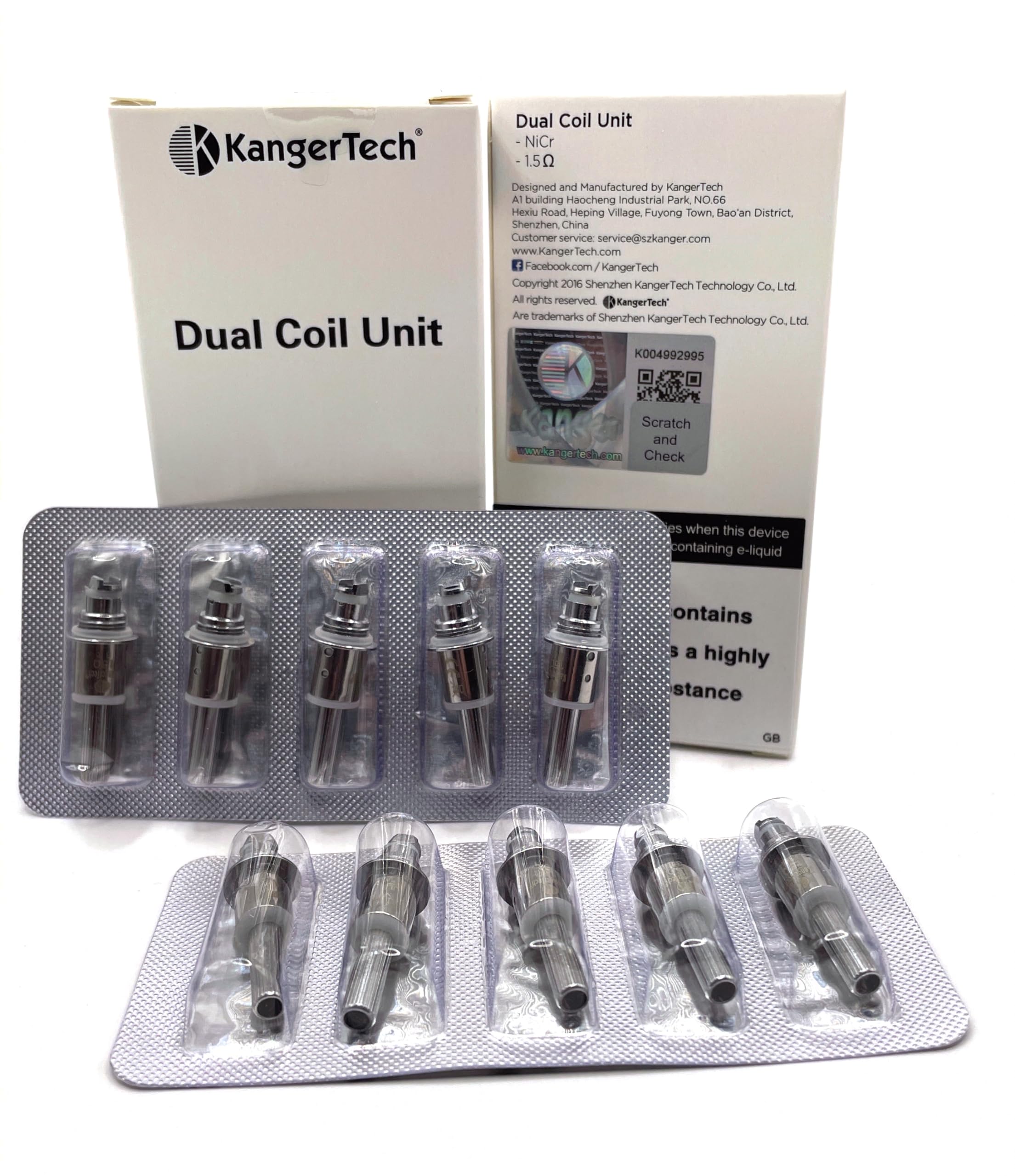 10-Pack Dual Coil 1.5 ohms Bundle Compatible with Kangertech Protank 3, Mini Protank 3, Evod 2, T3D & AeroTanks
