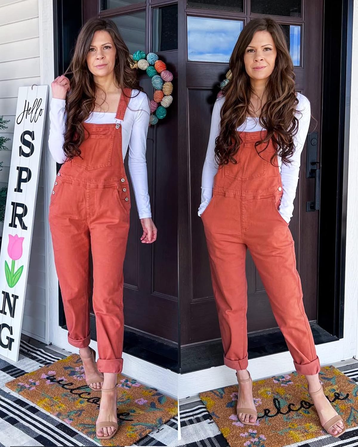 luvamia Women's Casual Stretch Adjustable Denim Bib Overalls Jeans Pants Jumpsuits - Image 6