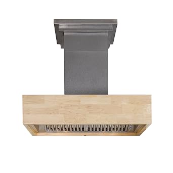 ZLINE Kitchen and Bath 36 in. 400 CFM Convertible Vent Wall Mount Range Hood in Butcher Block Maple 681M-36