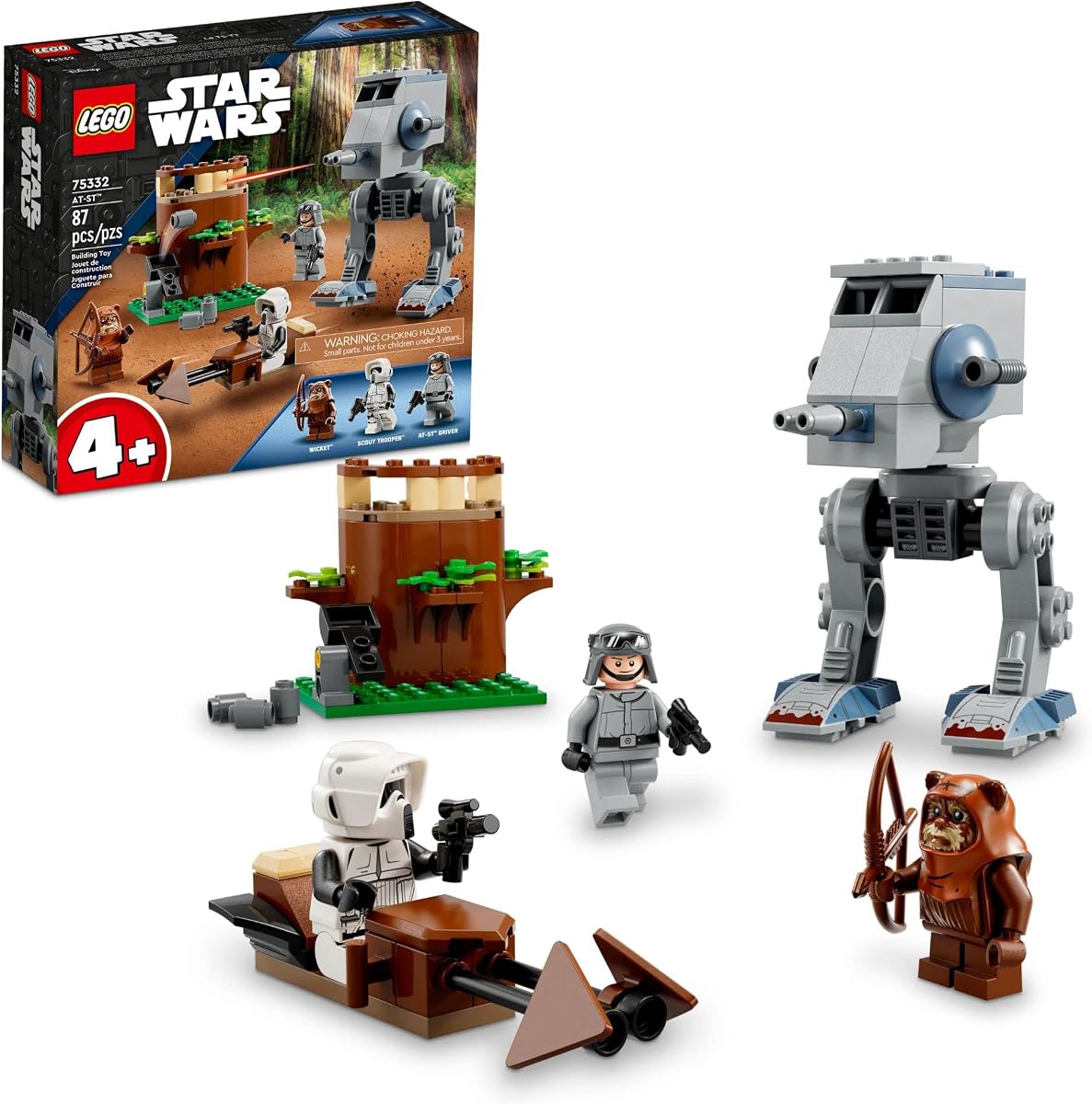 Star Wars at-ST 75332 Juego de construcción de juguetes: incluye minifiguras de Wicket The Ewok y Scout Trooper, amplía tu colección, gran regalo para niños en edad preescolar, niños y niñas a partir de 4 años