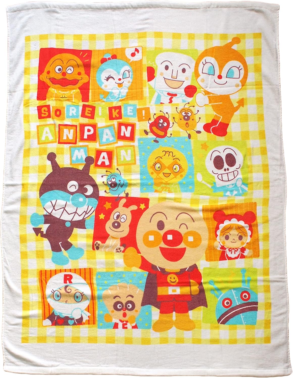 バンダイ(BANDAI) アンパンマン シャーリングお昼寝ケット タオルケット 85×115cm ギンガムチェック柄 TO-201000YE