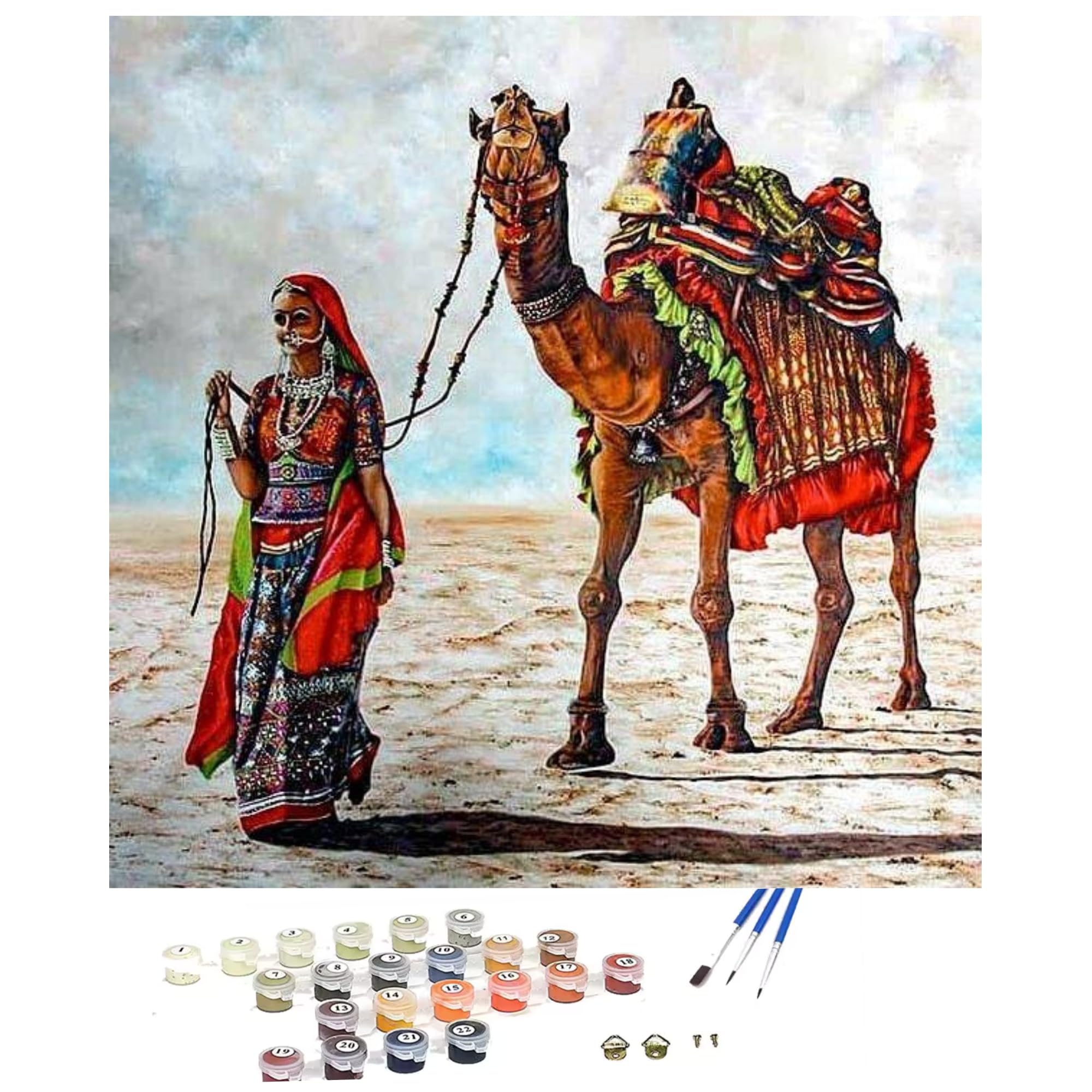 Sponsored Ad - TULIP N TURTLE Rajasthan Diy Acrylic Paint By Number Kit For Adults Kids Beginner Number Painting Kit Painting By Number Wall Decoration Diy Painting Kit For Adults, Multicolor