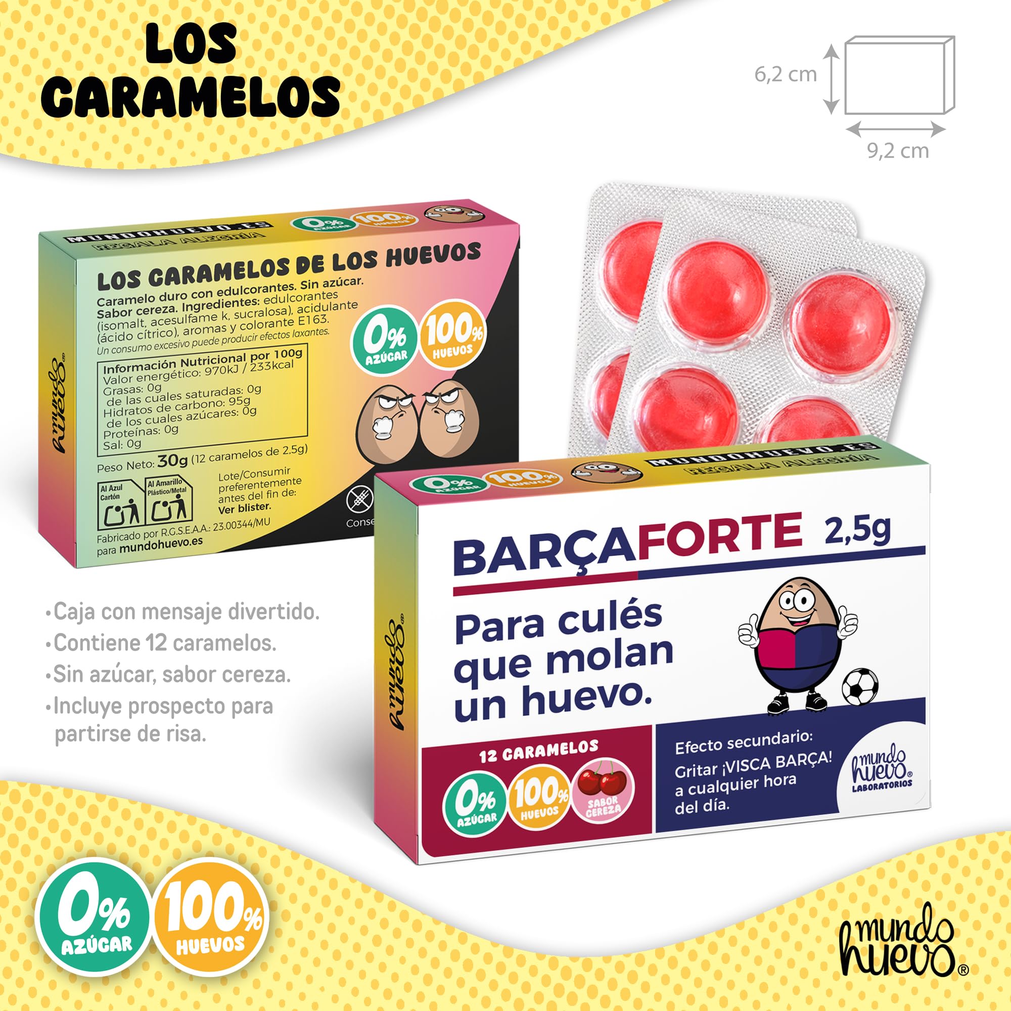 mundohuevo Pack regalo personalizado | Taza personalizada con nombre y número fútbol Barcelona + Caramelos divertidos | Regalo divertido, original y único para aficionados