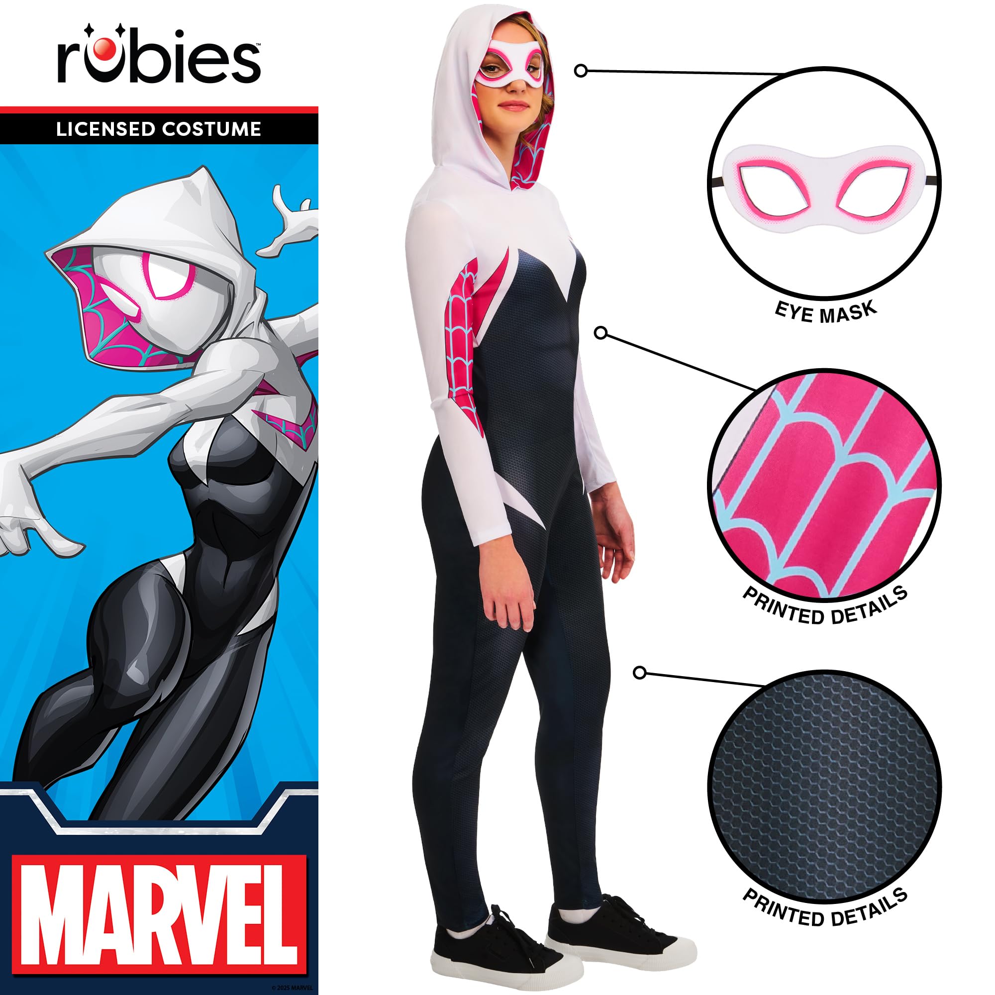 Rubies Official Ghost Spider Adult Costume, Size Medium Halloween, Multi, 14-16 - Image 3