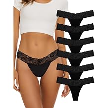Sunm Boutique Women's Cotton Lace Thong Low Waist Lace Thongs Ice Silk Lace Underwear Comfortable Underwear