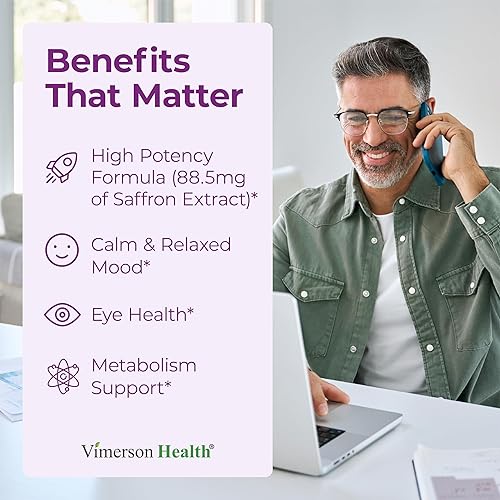 Miniatura 2 de Cápsulas de extracto de azafrán - Mejora la salud de los ojos, el corazón y el cerebro - Suplementos de azafrán optimizados para mujeres y hombres -