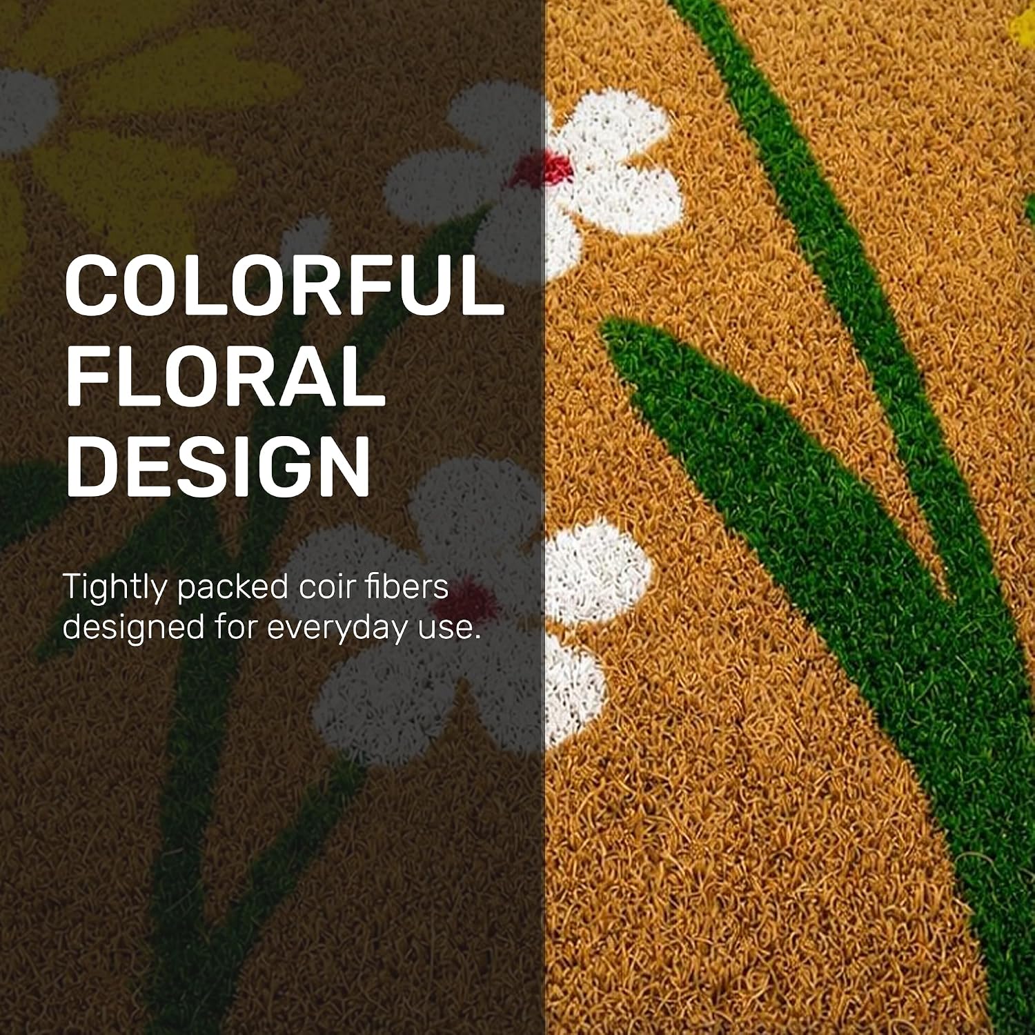 Easter-Themed (spring is in the air) Natural Coir Front Door Mat 17.7 x 29.5 In, Outdoor Rug with Non-Slip Rubber Backing, Fade-Resistant Indoor Outdoor Rugs, Flat Woven Outdoor Patio Rug