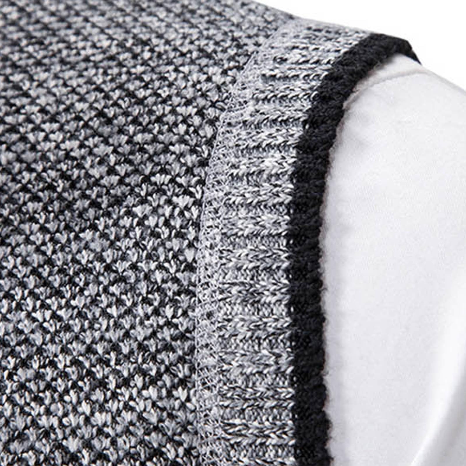 Homme Gilet Zippé Chandail Pull sans Manche Automne Classique Gentleman Tricots Cardigans Débardeurs Doublure Polaire Gilets Pulls