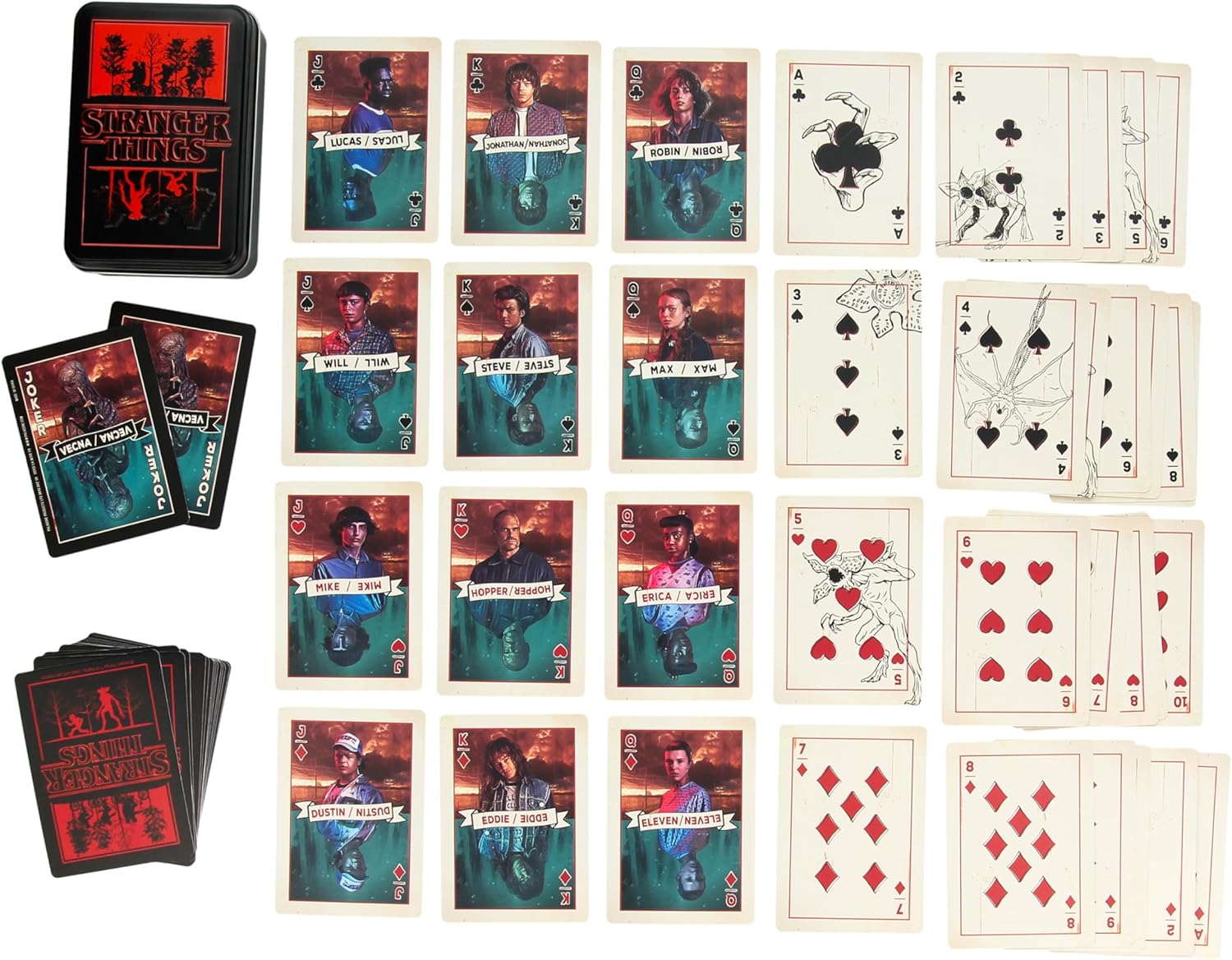 Paladone Stranger Things Playing Cards Gift Set - Collectible Tin Box - Official Stranger Things Merchandise