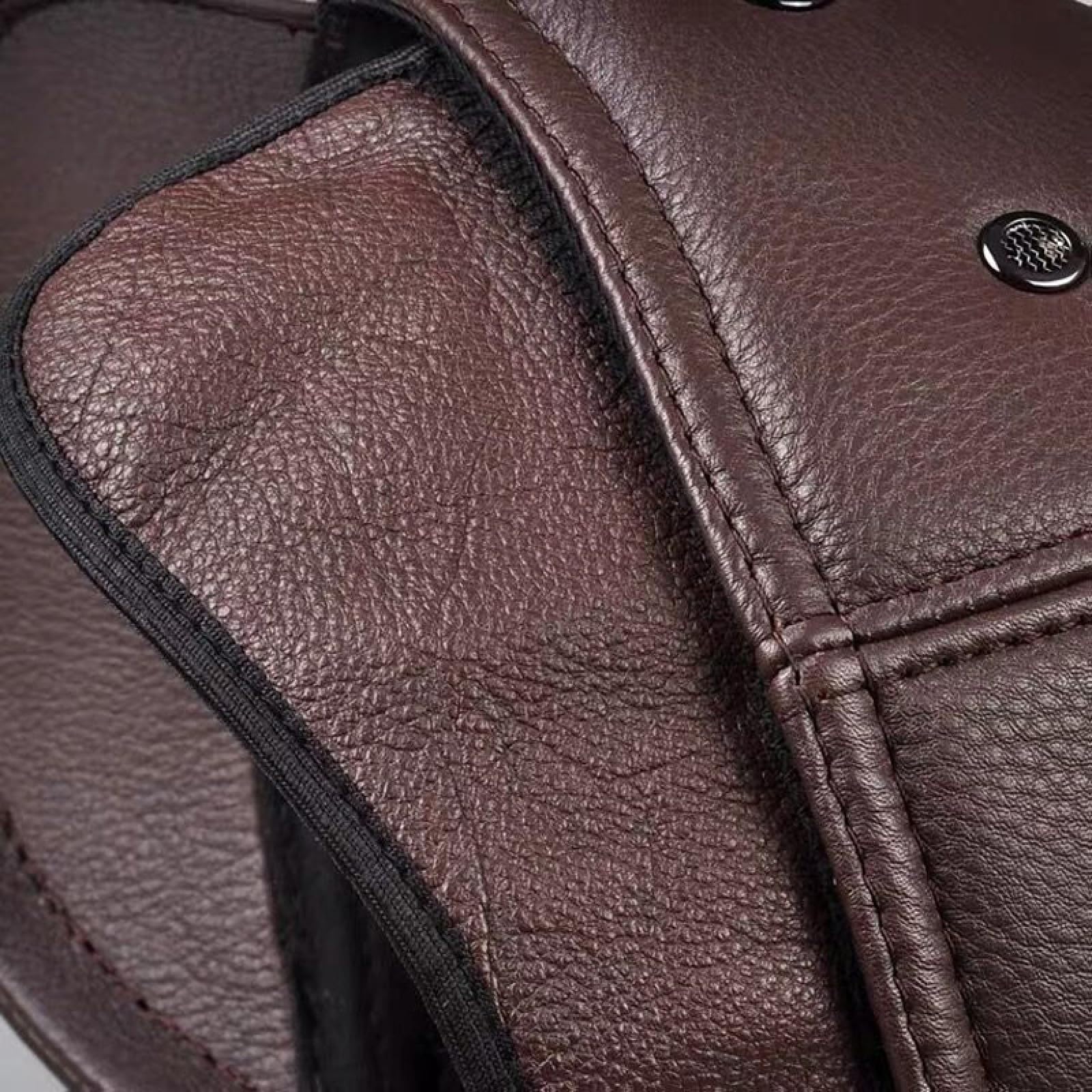 Coppola Uomo Cappello Invernale da Uomo in Pelle da Strillone, Berretto Caldo con Protezione per Le Orecchie, Cappello A Becco D'Anatra, Cappello da papà, Stile Vintage per Il Tempo Libero