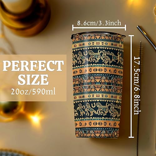 Miniatura 2 de Onebttl Regalos occidentales para mujeres y hombres, vaso de acero inoxidable de 20 onzas para amantes del oeste, los mejores regalos de lobos para