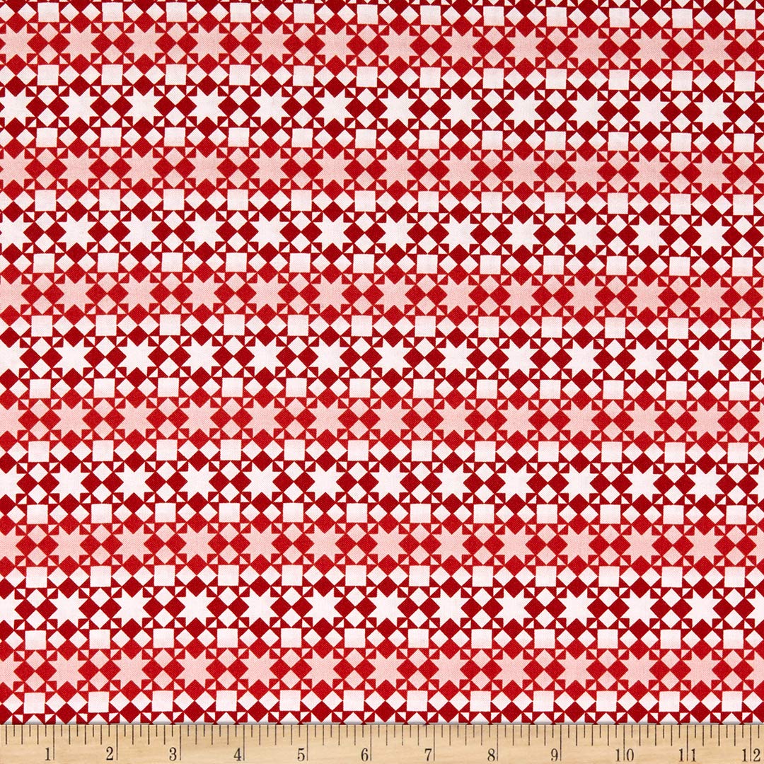 Henry Glass Holiday Heartland Small Monotone Quilt Pattern Red Quilt Fabric By The Yard
