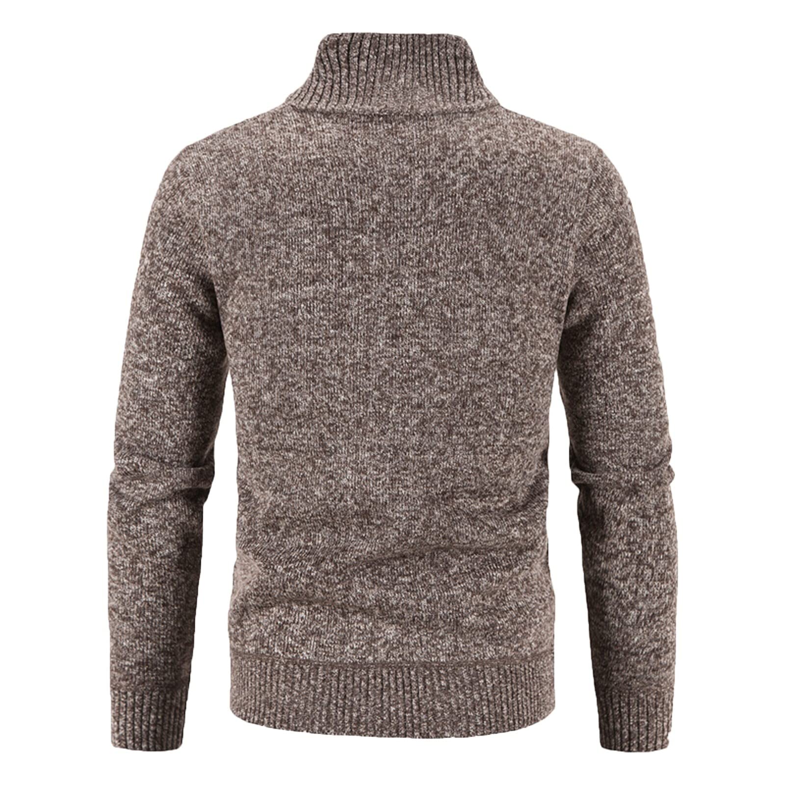 Générique Uomo autunno inverno zip casual collo alto maniche lunghe vacanza all'aperto maglia giacca lana cappotto