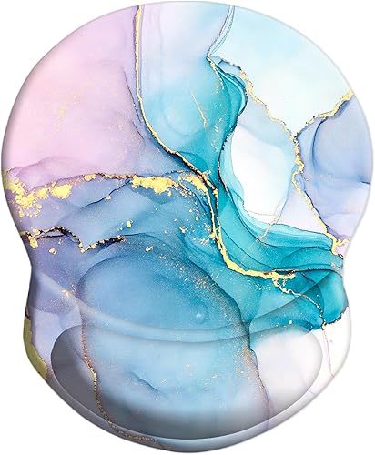 Miniatura 17 de Alfombrilla de mouse ergonómica con soporte para muñeca, cómoda alfombrilla de mouse para computadora con base de poliuretano antideslizante