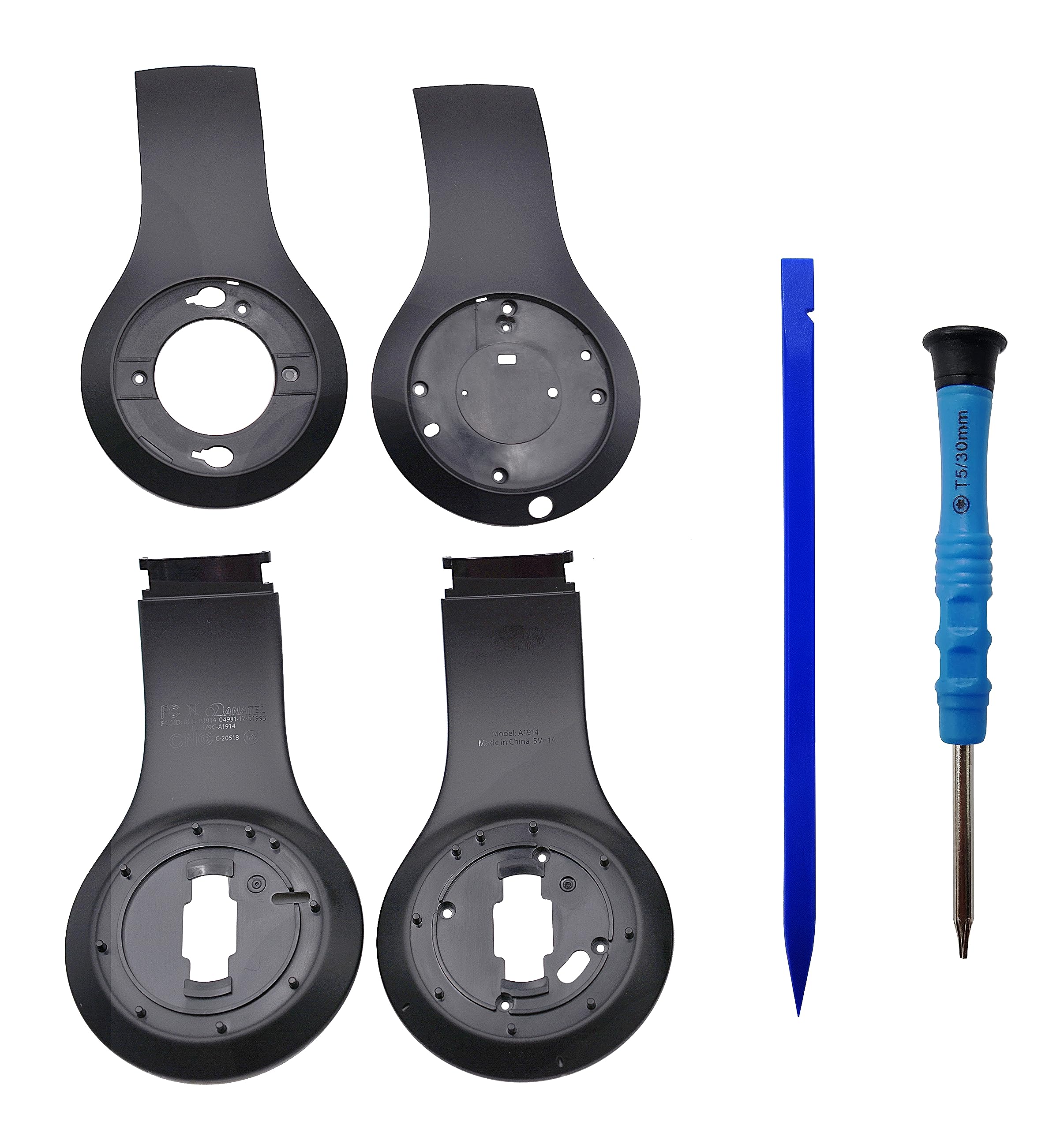 Knomix Housing Shell Including Left & Right Inside and Outside Panel Parts Accessories Replacement for Studio 3.0 Wired Wireless +Toolkit (Black)