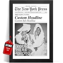 Custom Newspaper Photo Print Poster, Personalized New York News Wall Art, Headline Can Be Changed, College Dorm Roommates Poster, Retro Decor Canvas, Unique Gift for Friends, Couples, Birthday, Anniversary, Wedding