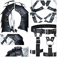 Vista 5 de Polainas de cuero sintético de caballero medieval, corsé, chal renacentista, capa de hombro, bufanda, accesorios