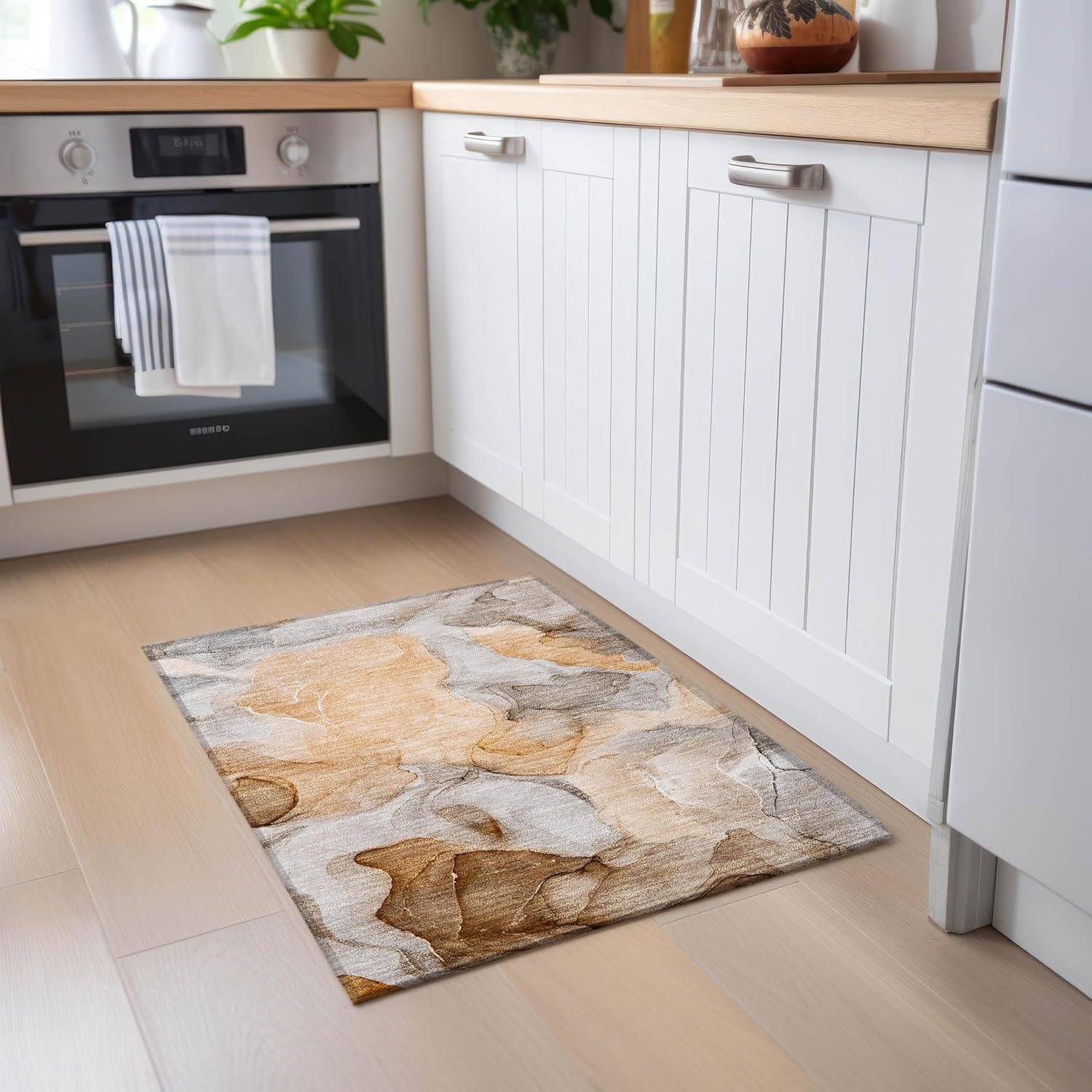 addison rugs chantille acn504 orange 1'8" x 2'6 indoor outdoor area rug, stain resistant, machine washable, non shedding, bedroom, living room, dining room, kitchen rug orange 1'8" x 2'6" (scatter)