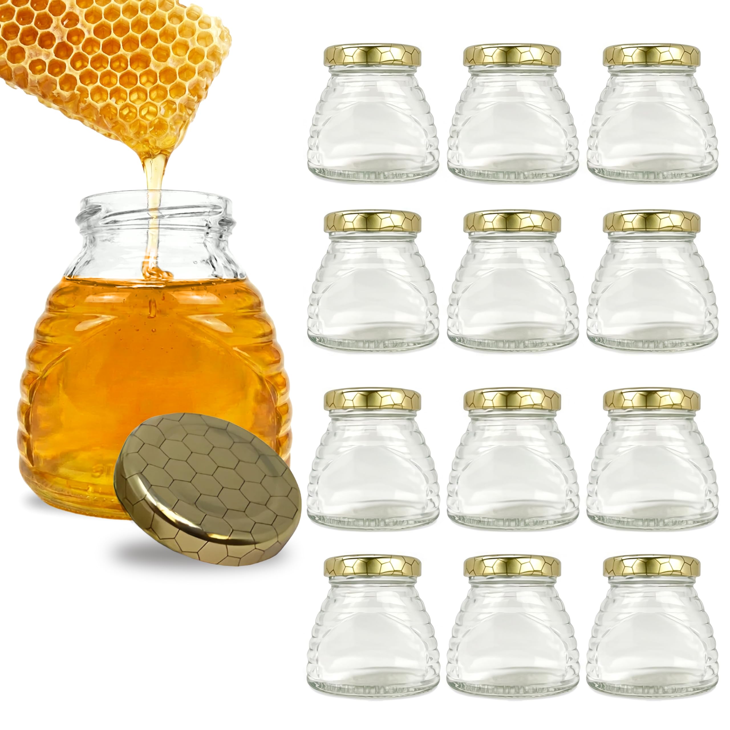 RetroPak Beehive Honey Jars 12 Pack