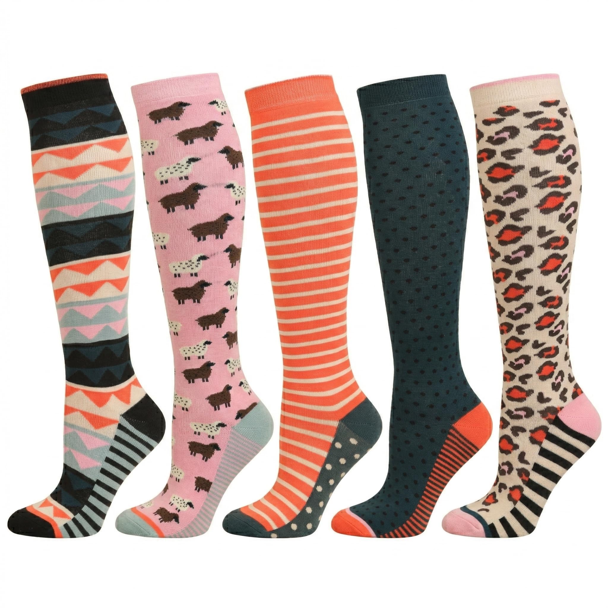 Exquisite Elegance Womens Knee High Boot Socks, 5 Pairs, Soft Combed Cotton Rich, Cosy Welly Long Ski Socks, Seamless Toe & Stay Up Fit, UK 4-8 (EUR 37-42) (3719)