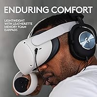 Vista 5 de Logitech G PRO Gaming Headset for Oculus Quest 2 - Oculus Ready - Custom-length Cable - PRO-G Precision Gaming Audio Driver - Steel and Aluminum