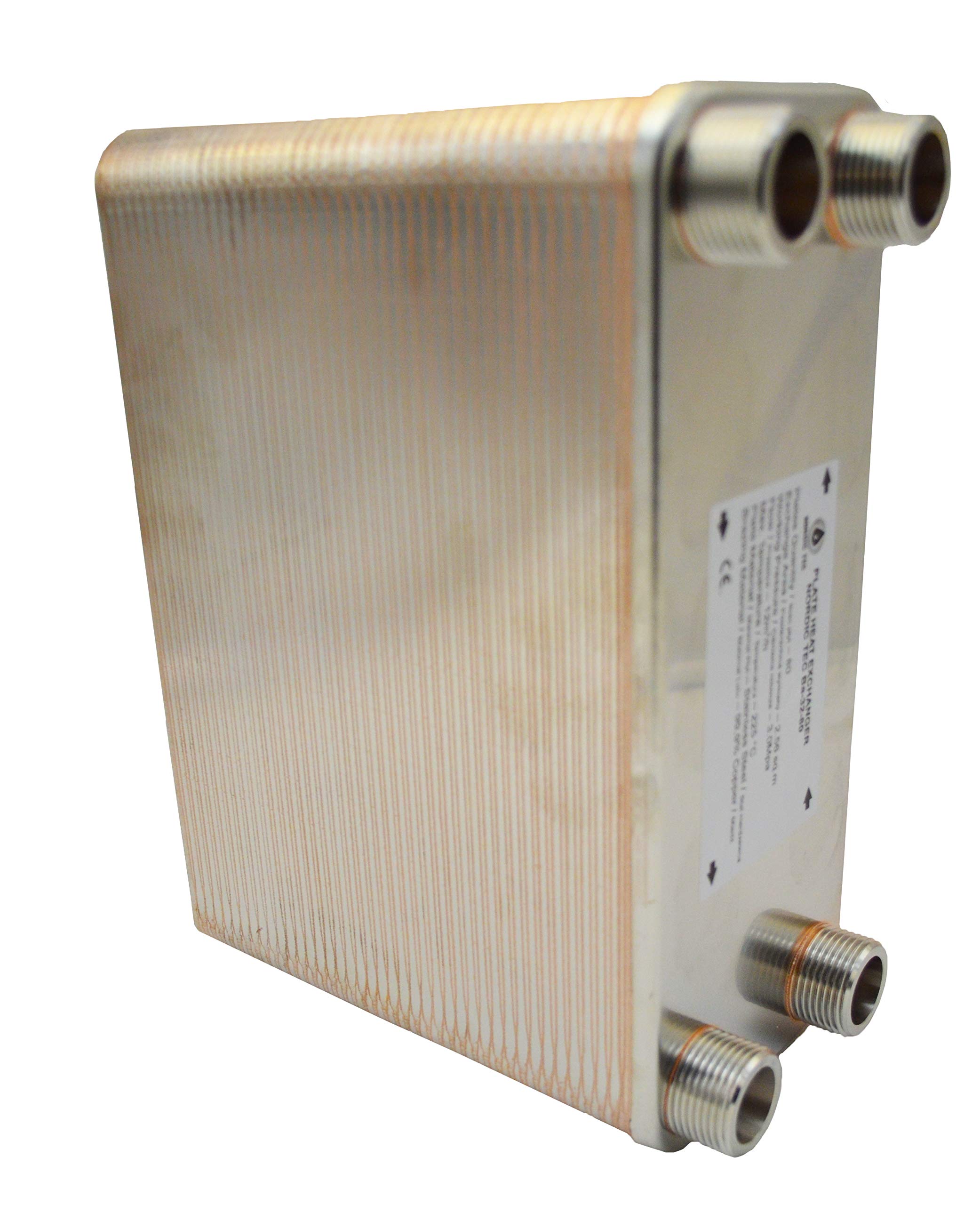 Nordic Tec Ba-32-80 - Intercambiador de calor de placa (acero inoxidable, 80 placas de 450 kW, 1")