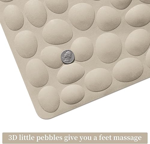 Miniatura 5 de OTHWAY Tapete de baño antideslizante de goma para niños y bebés, tapete de baño grande de 16 x 31.5 pulgadas para bañera con ventosas fuertes