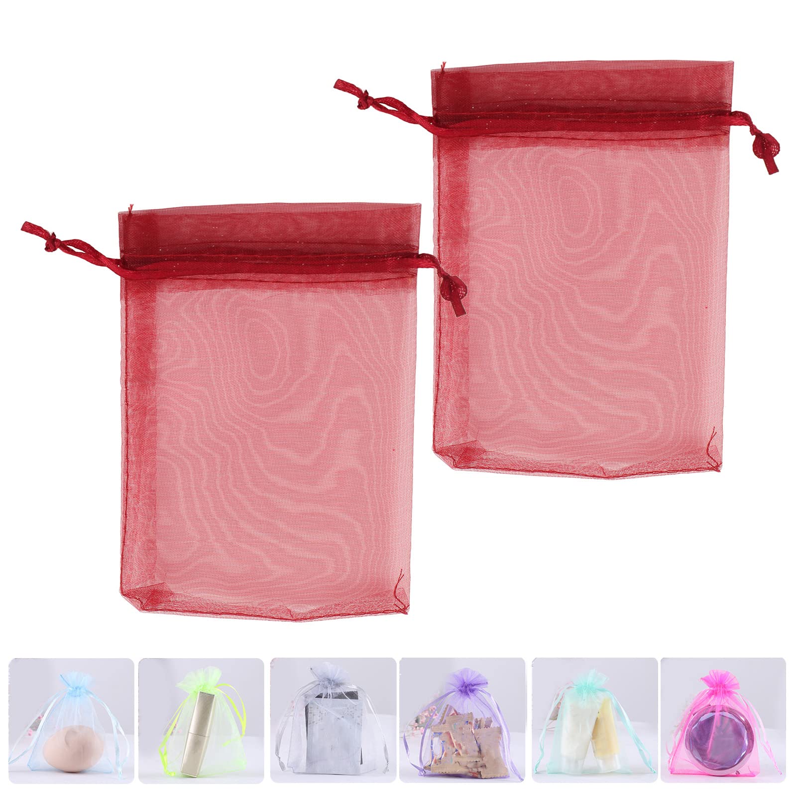 Jexila Lot De 100 Petits Sacs En Organza De Noël Avec Cordon De Serrage Motif Flocon De Neige 10,2 X 15,2 Cm