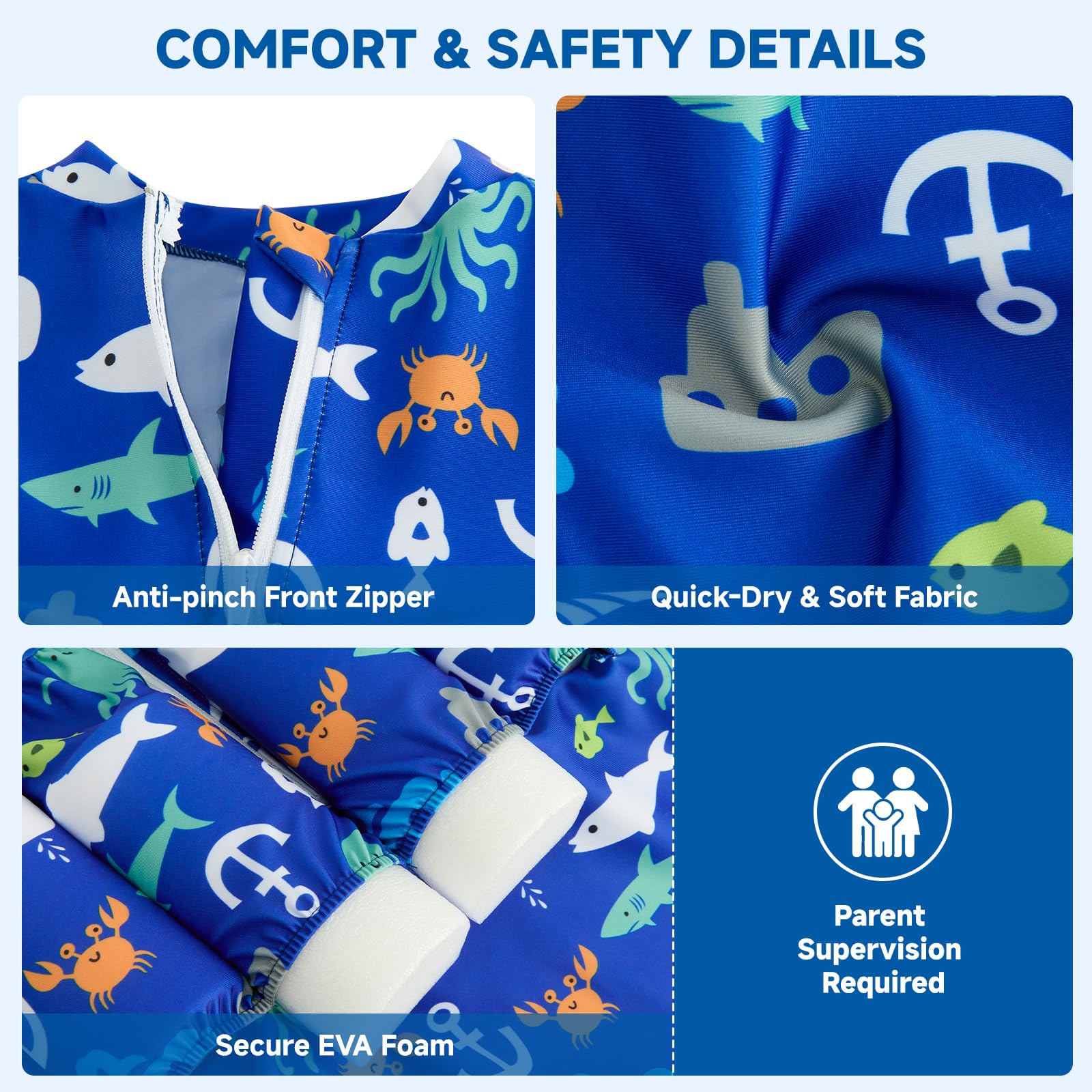 Maillot de bain pour bébé fille garçon avec flottaison pour enfant - Aide à la natation - Maillot de bain une pièce