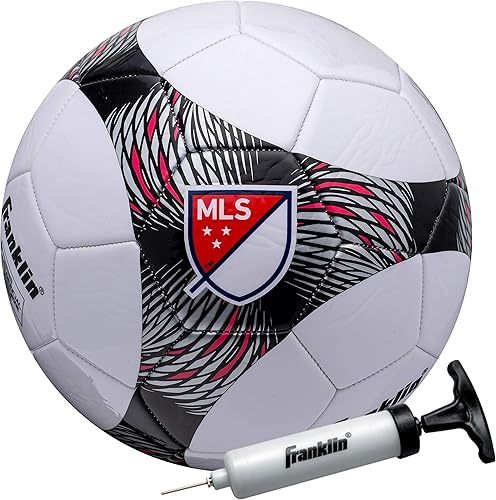 Franklin Sports MLS Pro Vent Balón de fútbol  Balón de fútbol oficial tamaño 5  Cubierta suave  Tamaño oficial y pelota de fútbol  Bomba de aire